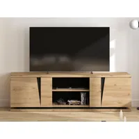 meuble tv jacky 2 portes chêne artisan