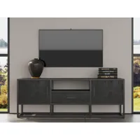 meuble tv-hifi mastiff 2 portes 1 tiroir mangolia noir