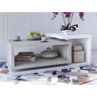 table basse rectangulaire botswana 120 cm blanc/béton