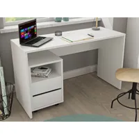 bureau agamir 130 cm blanc avec caisson