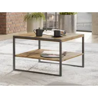table basse carré modeco 65 cm appenzeller/matera clair