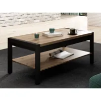table basse atik 120 cm noir/chêne taurus