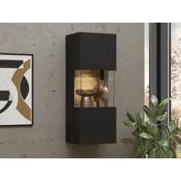 armoire murale avatar 1 porte noir avec led