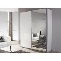 armoire à chaussures/penderie minotor 2 portes coulissantes 137 cm avec miroir blanc