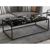 table basse rectangulaire livora 120 cm marbre noir