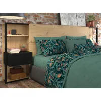 tête de lit sammy avec tables de chevet 160x200 cm chêne jackson/noir
