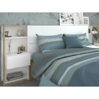 tête de lit sammy avec tables de chevet 160x200 cm chêne jackson/blanc