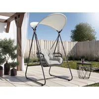 fauteuil suspendu de jardin cyro anthracite avec coussin gris