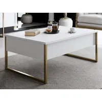 table basse luxana 90 cm blanc/doré