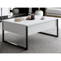 table basse luxana 90 cm blanc/noir