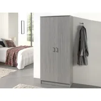 armoire raymoon 2 portes 80 cm (lingère) gris