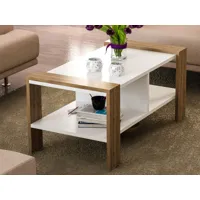 table basse erizo 90 cm blanc/noyer