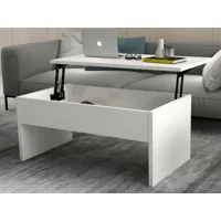 table basse rectangulaire akilla 90 cm blanc