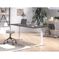 bureau à hauteur variable électrique robert 160 cm graphite/blanc