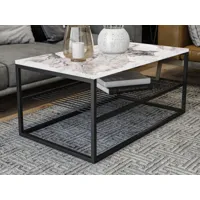 table basse rectangulaire asiri 95 cm blanc/noir