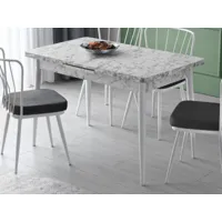 table repas extensible ayrton 120 > 150 cm marbre blanc