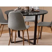 table repas ronde ammie ø 110 cm aspect marbre noir