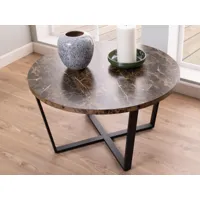 table basse ronde ammie ø 77 cm marbre brun