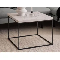table basse carrée bareno 60 cm marbre blanc