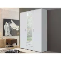 armoire twist 3 portes 2 tiroirs avec miroir blanc