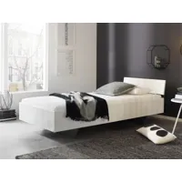 lit ixana 90x200 cm blanc laqué avec tête de lit