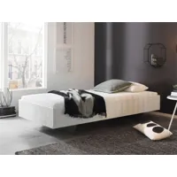 lit ixana 90x200 cm blanc laqué sans tête de lit