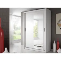 armoire artifice 2 portes coulissantes blanc avec miroir
