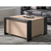 table basse aurelie 78 cm marron/noir