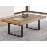 table basse lieze 130 cm bois tropix avec pieds en u