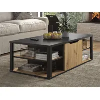 table basse rectangulaire bexter chêne artisan/noir