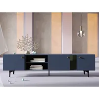 meuble tv-hifi colorus 200 cm bleu