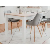 table repas rectangulaire bergamote 160 cm blanc/chêne artisan avec allonge