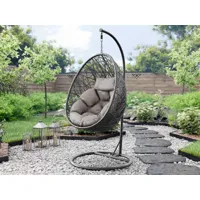 fauteuil de jardin suspendu figo gris avec coussin gris