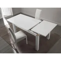 table repas flit rectangulaire 140 cm blanc laqué avec allonge