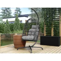 fauteuil de jardin suspendu gafa gris avec coussin gris