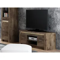meuble tv indy 2 portes frêne foncé sans led