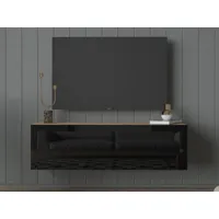 meuble tv-hifi kingston 1 porte battante 105 cm chêne doré/noir brillant