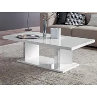 table basse lizzo 130 cm blanc brillant