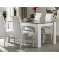 table repas rectangulaire madonna 160 cm blanc laqué/béton laqué