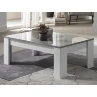 table basse madonna rectangulaire blanc laqué/béton laqué