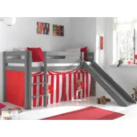 lit enfant alize avec toboggan 90x200 cm pin gris tente circus