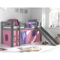 lit enfant alize avec toboggan 90x200 cm pin gris tente bella