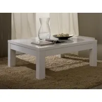 table basse romeo rectangulaire blanc laque