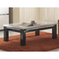 table basse rebecca rectangulaire noir laque/blanc laque