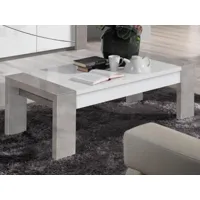 table basse rectangulaire randy 130 cm béton/blanc