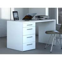 bureau monelos 4 tiroirs blanc