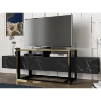meuble tv bianno 160 cm noir/or