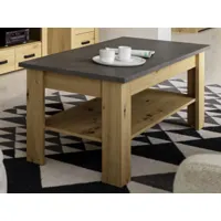 table basse xela rectangulaire 120 cm chêne artisanal/gris