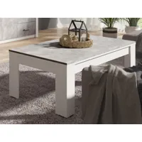 table basse genji 135 cm béton/blanc