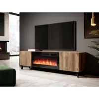 meuble tv-hifi cheminée vegas 2 portes chêne wotan